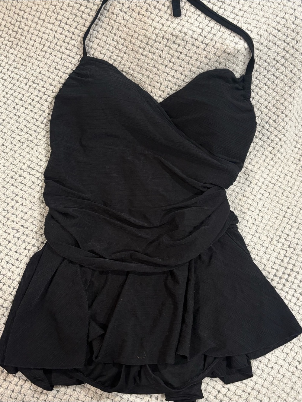 White Stag Black Halter One-Piece Swimdress